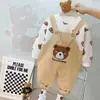 Traje de Primavera 2025 para Niños Conjunto de Peto de Oso para Niños Pequeños Traje de Primavera de Manga Larga Unitalla Venta al por Mayor