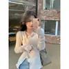 Estilo Fragante de Otoño e Invierno Suéter de Punto Irregular para Mujer Diseño Nicho Suéter Delgado Camiseta Base Interior Top Puro