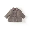 Fabricante Direto Mdd Casaco de Lã Xadrez Acolchoado Espesso para Meninas 2026 Outono e Inverno Estilo Britânico Casaco Infantil Atacado