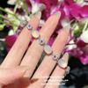 Pulsera de flor de calcedonia púrpura imperial gema de agua gema de agua chapada en oro de 18 quilates calcedonia de pétalo de panal circonita pulsera