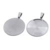 Colgante de soporte inferior integrado de acero inoxidable de 2 colores, accesorios para joyería DIY, diámetro interior 20-30 mm, soporte inferior redondo para tiempo
