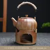 Estufa enclosedora tetera juego de tetera estufa de carbón tetera olla con asa lateral olla de gres olla con viga elevadora olla de cerámica olla a prueba de leña