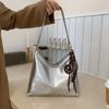 Bolsa Tote Retro Simples de Axila para Mulheres 2025 Nova Cor Pura Moda Grande Capacidade Bolsa de Ombro Bolsa para o Dia a Dia para Mulheres