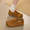 Zapatos slip-on de suela blanda con suelas gruesas, 2026 zapatos versátiles de hebilla con puntera partida, nuevos zapatos de mula de otoño para mujer
