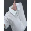 Camisa Polo Xadrez Patchwork Falsa de Duas Peças com Gola Reversível, Manga Curta Masculina de Verão Estilo Japonês Loose-Fit Meia Manga Ombro Normal Camiseta
