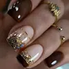 Coleção Minimalista Francesa Nova Transfronteiriça de Adesivos para Nail Art, Unhas Postiças Prontas, Unhas Quadradas Curtas Usáveis, Adesivos para Unhas Atacado