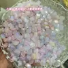 Cuentas de Cabeza de Gato Doradas Esmeriladas Rellenas de Polvo Luminoso Transparente Acrílico Agujero Recto Accesorios para Pulseras Collares Hechos a Mano DIY Venta al Por Mayor