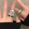 Anillo de estrella de ópalo de color de contraste para mujer, estilo moderno, personalidad, anillo para el dedo índice, temperamento de nicho, anillo que combina con todo.