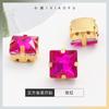 Venta al por mayor transfronteriza Cuadrado Fondo Dorado Garra Diamante Ropa Sombrerería Accesorios para el cabello Bolsos Zapatos y Sombreros Accesorios Joyería Cuadrado Pedrería cosida a mano