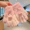 Guantes de Dedos Lindos para Niños Niñas Invierno Prueba de Frío Cálido Juego de Cinco Dedos Conjunto Completo de Dedos Tejido para Bebé Niños de Invierno