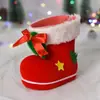 Decoración Navideña Botas Navideñas Bolsa de Regalo Caja de Dulces Botas Flocadas Pequeño Regalo para Niños Bolsa para Empaquetar Dulces