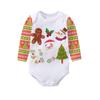 Ropa de comercio exterior transfronteriza mameluco de triángulo de manga larga Navidad Nuevo mameluco para recién nacido tipo funda mameluco estampado para bebé