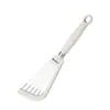 Espátula para Fritar Peixe de Aço Inoxidável com Logo Impresso Personalizado Cabo de Silicone Espátula para Fritar Bife Espátula em Forma de Leque Borboleta Espátula de Silicone Resistente a Altas Temperaturas