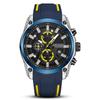 Reloj de hombre marca megir multifunción cronógrafo deportivo silicona reloj de cuarzo deportivo para hombre 2144