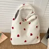 Bolsa Tote Floral Plush Transfronteiriça Feminina Inverno 2026 Versátil Moda para Ir ao Trabalho Bolsa de Ombro/Sob o Braço