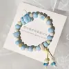 Pulseira de Cerâmica Jingdezhen Nova Pulseira de Cerâmica Chinesa Joia Estudante Estilo Xizang Corda Trançada à Mão Banca Presente para Estudante
