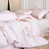 Conjunto de cama de quatro peças 100% algodão, algodão de fibra longa de Xinjiang, estampado digitalmente, capa de edredom estampada 100% algodão, lençol de cama e conjunto de cama