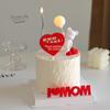 Dia das Mães Decoração de Bolo Balão Luminoso Urso Ornamentos Cola Macia Amor Mãe Boas Festas MOM Plug-in