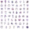 62 Piezas Nuevo Morado Transparente Coqueta Personalidad Graffiti Pegatinas Maleta Taza de Agua Scooter Pegatinas Al Por Mayor