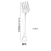Cubiertos de Acero Inoxidable 304 de Moda Mango Largo Cabeza Cuadrada Cuchara Pala para Sandía Estilo Ins para el Hogar Cuchara para Remover Postre Café