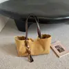 Bolsa tote simples de lona para mulheres, bolsa de ombro grande para o dia a dia, nova coleção outono 2026, cor sólida, estilo descontraído, bolsa de mão