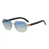 Gafas de sol sin montura con borde cortado retro, Modernas y personalizadas, Gafas de sol anti-UV, Fotografía callejera al aire libre, Gafas de sol de moda para proteger del sol