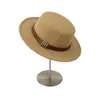 Sombrero de Lana de Ala Plana con Cinturón Estilo Francés para Mujer, Sombrero de Fieltro Versátil para Moda de Otoño e Invierno, Sombrero de Jazz Retro para Socialité
