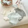 Camisa de punto de estilo preppy de moda con cuello polo, top versátil para el verano, versión coreana, camisa de punto de moda para niños
