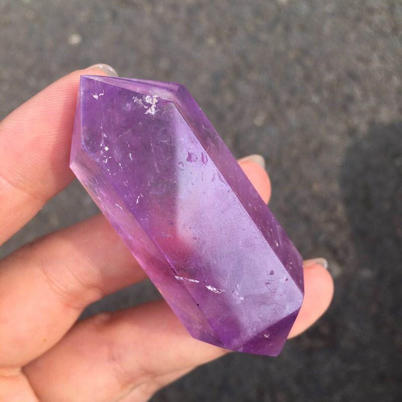Amethyst crystal wand double p