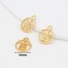 Colgante Pequeño de Ábaco con Carácter de Fortuna de Oro Real Chapado en Oro de 18 Quilates para Joyería DIY, Dijes Pequeños, Aretes, Colgantes para Orejas, Pulseras, Collares D105