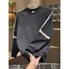 Sudadera retro americana para hombre, nueva camiseta de manga larga con cuello redondo para otoño e invierno 2026, camiseta básica versátil tipo pullover para jóvenes