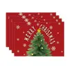 Manteles individuales de lino transfronterizos con renos navideños, tapetes de mesa, posavasos, tapetes para tazas de café, decoraciones navideñas, tapetes resistentes a las manchas y con aislamiento térmico