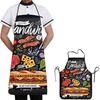 Delantal Transfronterizo Poliéster Impresión Digital Delantal con Estampado de Pizza Impermeable y a Prueba de Aceite Cocina Sin Mangas Delantal Doméstico Estampado