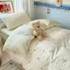 Juego de ropa de cama de tres piezas 100% algodón para dormitorios de estudiantes, específicamente para residentes de secundaria y universidad, sábana y funda de edredón de algodón puro para cama individual