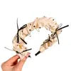 Diadema Elegante Estilo Hepburn con Acabado de Lujo, Pinza para Lavado de Cara Antideslizante Dentada, Diadema de Corona Alta con Bordes Fruncidos