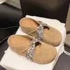 Pantuflas para mujer que aumentan la altura estilo Birkenstock, nuevo modelo popular 2026, medias pantuflas de punta cerrada para uso exterior en verano, sandalias estilo francés de suela gruesa