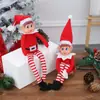 Nueva Ventana Transfronteriza Muñeca Roja Elfo Muñeco Adornos Colgante para Árbol de Navidad Muñeco de Peluche Navideño de Piernas Largas