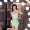 Traje de baño Bikini Sexy Strapless Vestido Wrap Set de Tres Piezas Pecho Pequeño Recogido Tres Puntos Estilo Vacaciones Chica Caliente Vestido para Aguas Termales