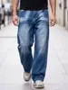 Fornecimento spot transfronteiriço para Amazon Europeia e Americana AliExpress jeans de perna reta versáteis e da moda com design de estrela de cinco pontas bordada