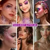 Comercio Exterior Sirena Lentejuelas Mariposa Lentejuelas Iridiscentes Polarizadas Maquillaje Facial Festival Carnaval Gel sin Pegamento Maquillaje de Escenario