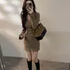 Estilo Moda Vestido con Bolsillo Falso y Cuello en V para Mujer Otoño/Invierno Ceñidor de Cintura Adelgazante Capa Base Sexy Ajustado a la Cadera Minifalda