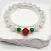 Juego de Tres Piezas de Vidrio Estilo Xiaohongshu, Collar Femenino y Versátil para Mujeres de Mediana Edad, Joyería de Alta Gama para Mamá en el Día de la Mujer