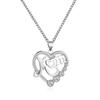 Joyería de Estilo Europeo y Americano Personalizada con Diamantes, Collar con Letra 'Mom' en Forma de Corazón, Pequeño Regalo para el Día de la Madre, Colgante para Fiesta de Amor
