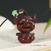 Colgante de Palo de Rosa Zodiaco de Dibujos Animados Buey Llavero para Coche Colgante para Teléfono Móvil Juguete Literario Creativo Talla de Madera de Buey