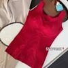 Nova Camiseta Térmica Sem Costura Embossada Estilo Nacional Feminina Lingerie Camada Base Sem Sutiã Dupla Face Escovada com Bojos