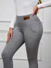 Bestseller Transfronteiriço Calças Leggings de Cintura Alta com Forro de Lã para Mulheres, Calças de Yoga Quentes Ajustadas para Outono/Inverno, Bolsos Elásticos, Calças Longas de Lã de Cordeiro
