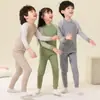 Pijamas para Niños, Ropa de Otoño para Niñas y Pantalones Largos, Camisetas Térmicas de Terciopelo Grueso para Niños Tallas Mediana y Grande, Ropa Interior Térmica para Niños, Conjuntos de Ropa para el Hogar
