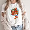 Camiseta de Moda 2025 Fresa Kawaii Lindo Estampado de Dibujos Animados Casual para Mujer Cuello Redondo Harajuku