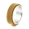 Bestseller Europeo 6mm 8mm Anillo de Acero Inoxidable de Malla Giratorio Moda Anillo Giratorio de Pareja Descompresión Venta al por Mayor