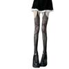 Calcetines de rejilla hueca de estilo europeo y americano, medias de una pieza con tirantes sexys, pantimedias de fondo estilo puro deseo para mujer, medias de seda negra fina para mujer